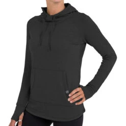 Women's Bamboo Fleece Pullover Hoody -Urban Layered Store W Fleece pullover HeatherBlack 1000px 1
