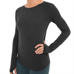 Women's Bamboo Midweight Long Sleeve -Urban Layered Store W MWLS HeatherBlack 1