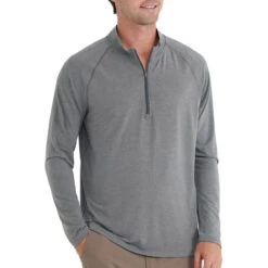 Men's Bamboo Flex Quarter Zip 5 Men's Bamboo Flex Quarter Zip -Urban Layered Store flex quarter zip heather graphite men top 1