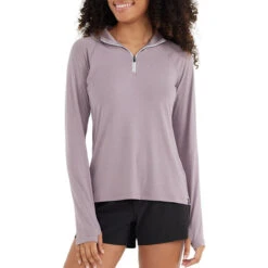 Women's Bamboo Flex Quarter Zip -Urban Layered Store flex quarter zip purple sage women top 1