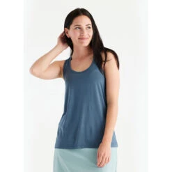 Women's Bamboo Motion Racerback Tank -Urban Layered Store motion racerback slate blue women 1